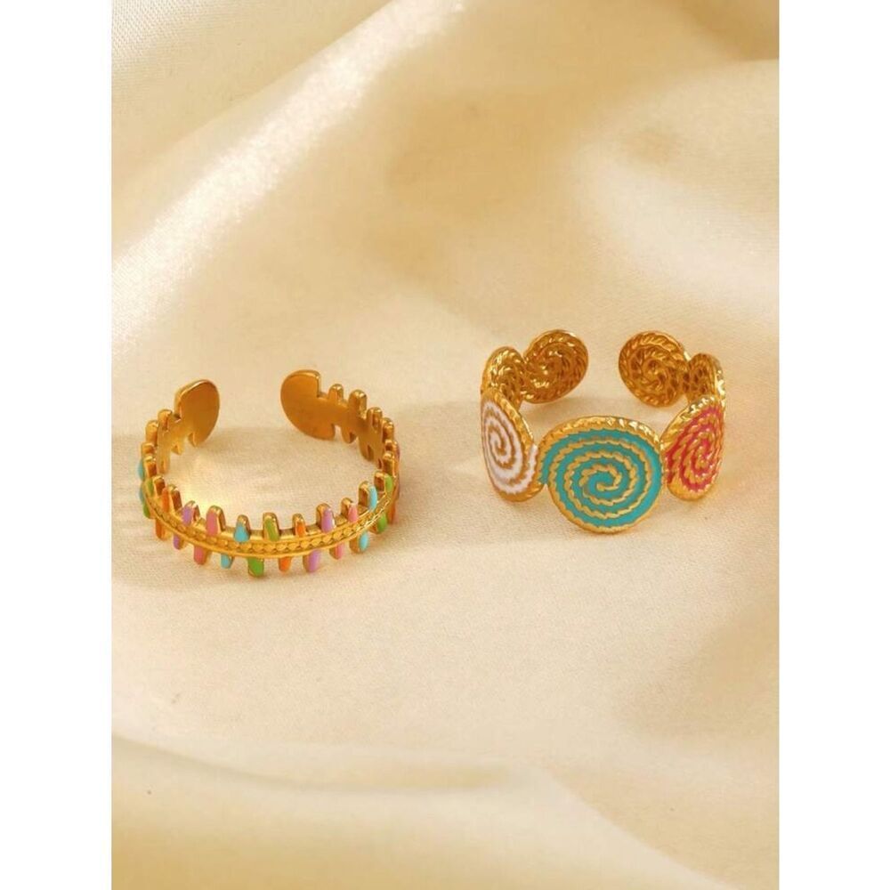 Boho summer ring set #2562